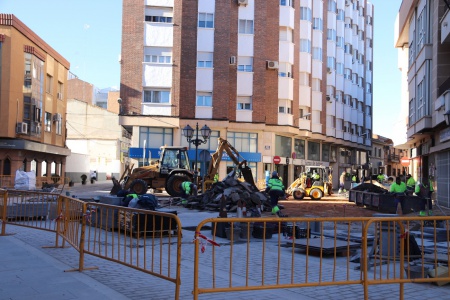 Obras del entorno del Gran Teatro_ calle Toledo con Reyes Católicos y Miguel de Cervantes