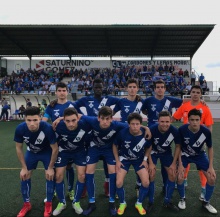 Alineación del Manzanares CF juvenil en Mora