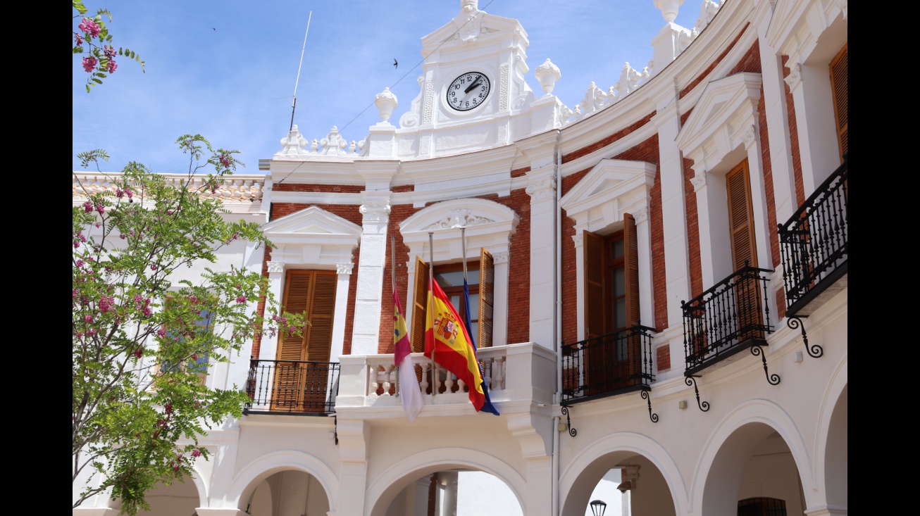 Banderas a media asta en Manzanares