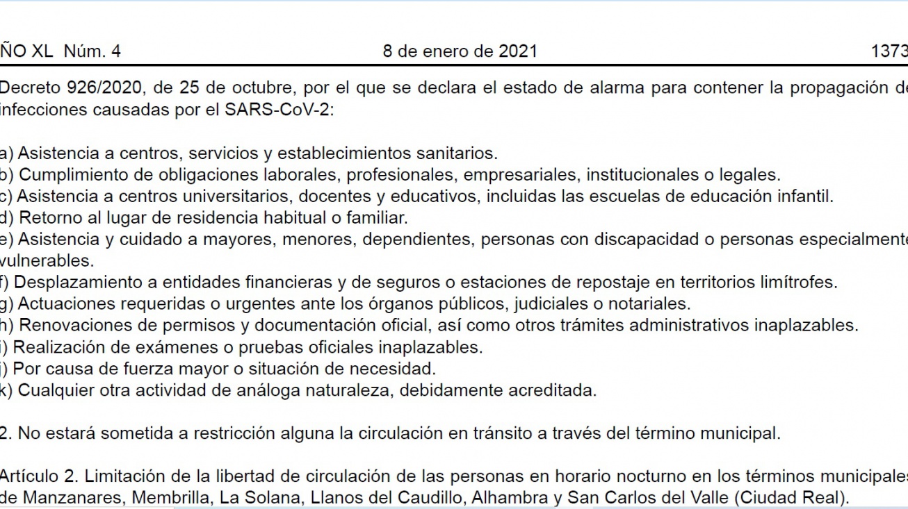 Causas justificadas por las que se puede salir y entrar del municipio